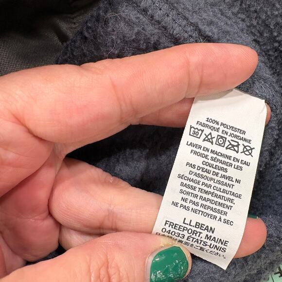 LL Bean Mens Size L Katahdin Sherpa Fleece Pullover Gunmetal Gray 1/4 Zip Pocket - Picture 9 of 13